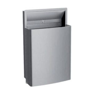 Wnękowy kosz na odpady, poj. 42,6 l, ROVAL, STAL MATOWA