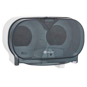 Pojemnik na dwie rolki papieru toaletowego bez gilzy MERIDA ONE, biały