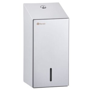 Pojemnik na papier toaletowy w listkach MERIDA STELLA, poj. do 400 szt. listków STAL POLEROWANA