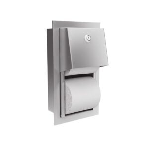 WNĘKOWY POJEMNIK NA DWIE ROLKI PAPIERU TOAL., TRADITIONAL, STAL MATOWA