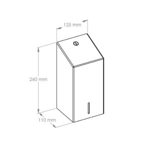 Pojemnik na papier toaletowy w listkach MERIDA STELLA, poj. do 400 szt. listków , STAL MATOWA
