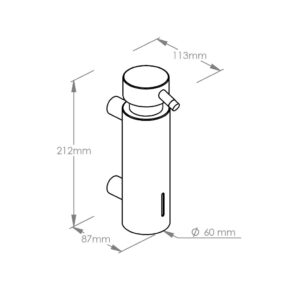 Dozownik mydła w płynie mocowany do ściany, pojemność zbiornika 300 ml, matowy