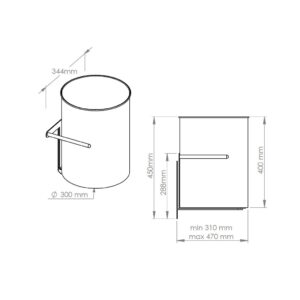 Kosz podblatowy regulowany 30 l