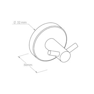 Wieszak z mosiądzu chromowanego podwójny, ŚLIMAK, POLEROWANY