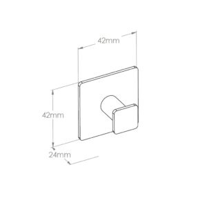 Wieszak pojedynczy KWADRAT matowy jednopunktowe mocowanie