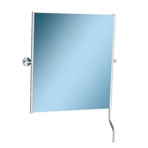 Lustro uchylne w oprawie chromowanej z uchwytem ułatwiającym regulację kąta nach ylenia, 50x60 cm