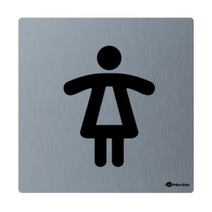 Piktogram ze stali nierdzewnej - toaleta damska wym. 100 x 100 x 2 mm, STAL MATOWA