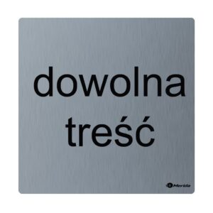 Piktogram - znak/napis spersonalizowany wym. 100 x 100 x 2 mm, STAL MATOWA