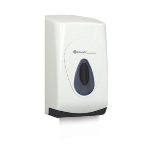 Pojemnik na papier toaletowy w listkach MERIDA TOP z tworzywa ABS, okienko szare, tył szary