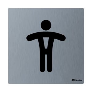 Piktogram ze stali nierdzewnej - toaleta męska wym. 100 x 100 x 2 mm, STAL MATOWA