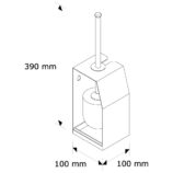 Szczotka do WC z uchwytem mocowanym do ściany, stal matowa