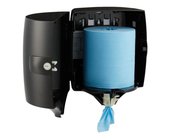 Pojemnik na ręczniki w rolach w systemie listkowym MERIDA ONE, czarny Pojemnik na ręczniki w rolach w systemie listkowym MERIDA ONE, czarny