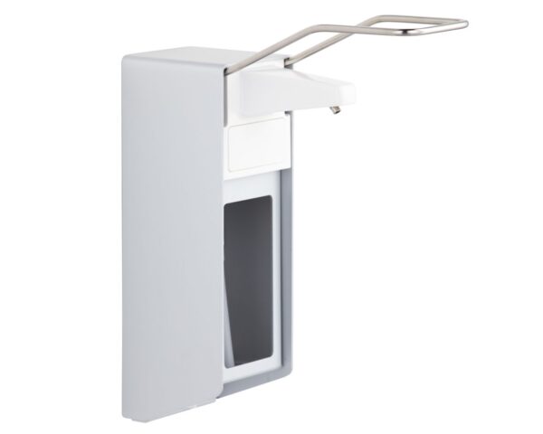 Dozownik z przyciskiem łokciowym na jednorazowe wkłady 500 ml, aluminiowy Dozownik z przyciskiem łokciowym na jednorazowe wkłady 500 ml, aluminiowy