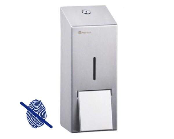 Dozownik mydła w pianie MERIDA STELLA Anti-FingerPrint MAXI na jednorazowe wkłady z pompką spieniającą, stal matowa z powłoką AFP Dozownik mydła w pianie MERIDA STELLA Anti-FingerPrint MAXI na jednorazowe wkłady z pompką spieniającą, stal matowa z powłoką AFP