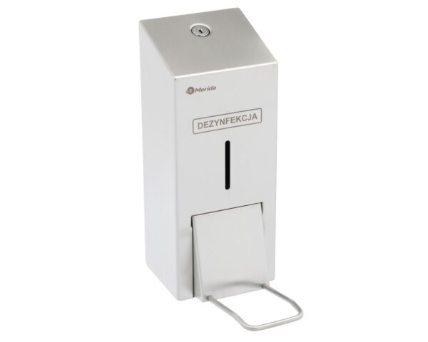 Stojak do dezynfekcji rąk blatowy z dozownikiem z przyciskiem łokciowym MERIDA STELLA Stojak do dezynfekcji rąk blatowy z dozownikiem z przyciskiem łokciowym MERIDA STELLA