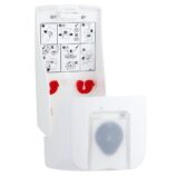 Dozownik nasączonych chusteczek do dezynfekcji rąk i powierzchni na jednorazowe wkłady MERIDA TOP biały, okienko czerwone