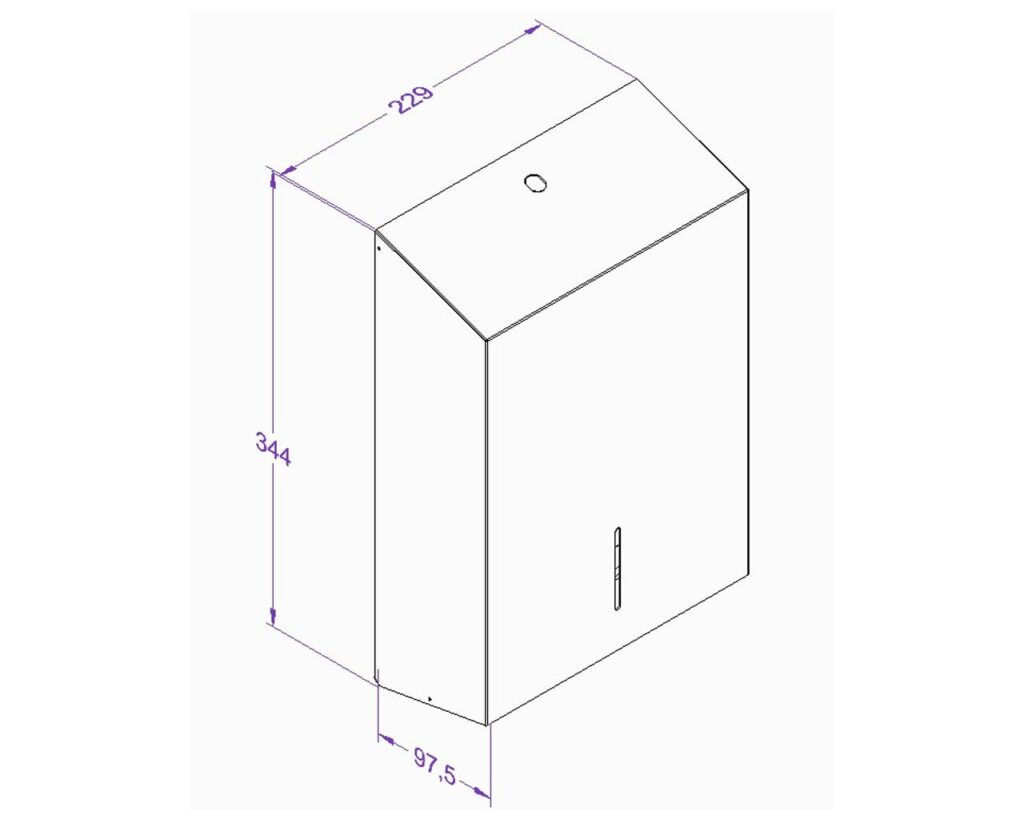 Pojemnik na ręczniki pojedyncze, składane MERIDA STELLA SLIM MAXI, stal matowa
