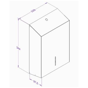 Pojemnik na ręczniki pojedyncze, składane MERIDA STELLA SLIM MAXI, stal matowa