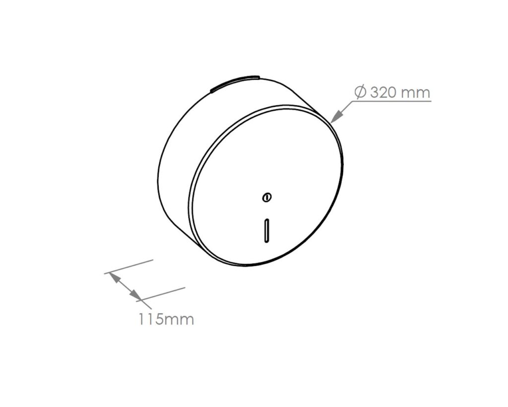Pojemnik na papier toaletowy MERIDA STELLA MEGA śr. papieru do 28 cm, BIAŁY