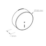 Pojemnik na papier toaletowy MERIDA STELLA MEGA śr. papieru do 28 cm, BIAŁY