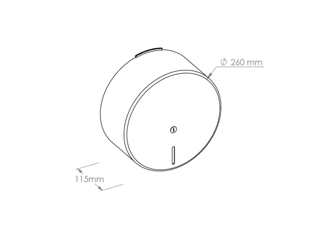 Pojemnik na papier toaletowy MERIDA STELLA MAXI,śr. papieru do 23 cm BIAŁY