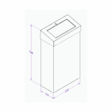 Kosz z uchylną pokrywą MERIDA STELLA, poj. 27 l, biały