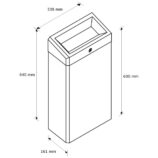 Kosz z otwartą pokrywą MERIDA STELLA Anti-FingerPrint, 27 l, stal matowa z powłoką AFP
