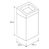 Kosz na odpady otwarty MERIDA STELLA Anti-FingerPrint, 47 l, stal matowa z powłoką AFP