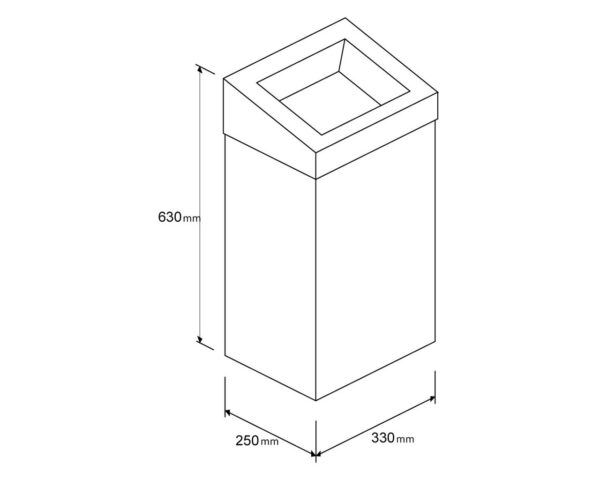 Kosz na odpady otwarty MERIDA STELLA Anti-FingerPrint, 47 l, stal matowa z powłoką AFP Kosz na odpady otwarty MERIDA STELLA Anti-FingerPrint, 47 l, stal matowa z powłoką AFP