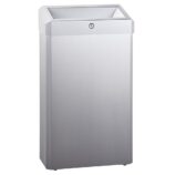 Kosz z otwartą pokrywą MERIDA STELLA Anti-FingerPrint, 27 l, stal matowa z powłoką AFP