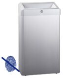 Kosz z otwartą pokrywą MERIDA STELLA Anti-FingerPrint, 27 l, stal matowa z powłoką AFP