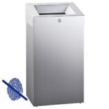 Kosz na odpady otwarty MERIDA STELLA Anti-FingerPrint, 47 l, stal matowa z powłoką AFP