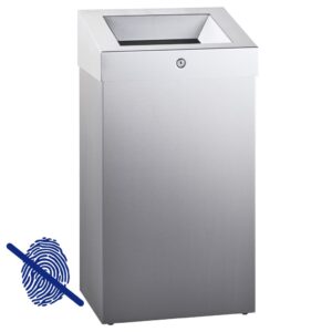 Kosz na odpady otwarty MERIDA STELLA Anti-FingerPrint, 47 l, stal matowa z powłoką AFP