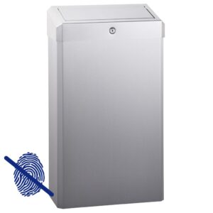 Kosz z uchylną pokrywą MERIDA STELLA Anti-FingerPrint, 27 l, stal matowa z powłoką AFP