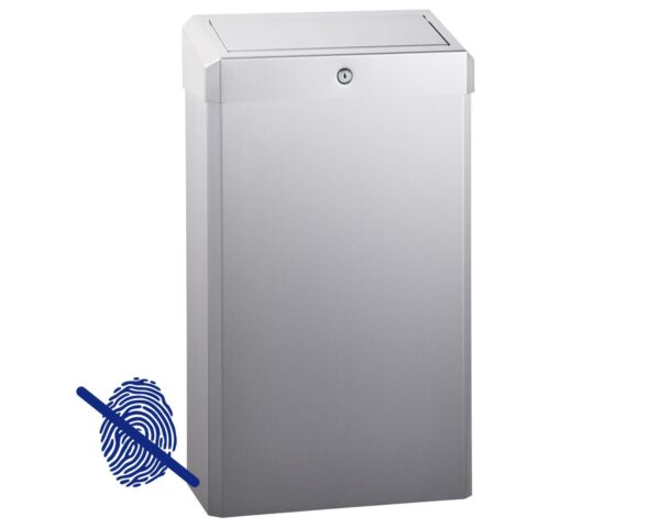 Kosz z uchylną pokrywą MERIDA STELLA Anti-FingerPrint, 27 l, stal matowa z powłoką AFP Kosz z uchylną pokrywą MERIDA STELLA Anti-FingerPrint, 27 l, stal matowa z powłoką AFP