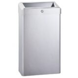 Kosz z otwartą pokrywą MERIDA STELLA, 27 l, STAL POLEROWANA