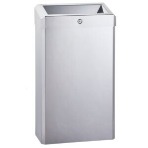 Kosz z otwartą pokrywą MERIDA STELLA, 27 l, STAL POLEROWANA