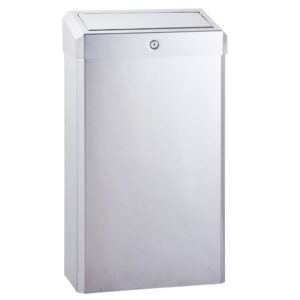 Kosz z uchylną pokrywą MERIDA STELLA, 27 l, STAL POLEROWANA