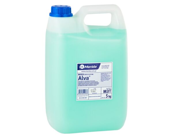 Mydło w płynie MERIDA ALVA turkusowe, kanister 5 kg Mydło w płynie MERIDA ALVA turkusowe, kanister 5 kg