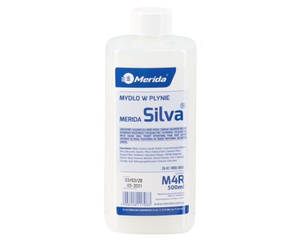 Mydło w płynie MERIDA SILVA białe, butelka 500 ml Mydło w płynie MERIDA SILVA białe, butelka 500 ml