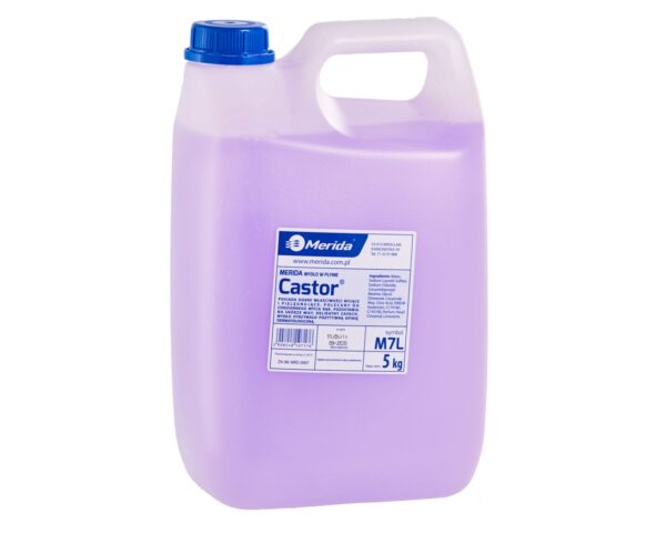 Mydło w płynie MERIDA CASTOR liliowe, kanister 5 kg, zapach kwiatowy Mydło w płynie MERIDA CASTOR liliowe, kanister 5 kg, zapach kwiatowy