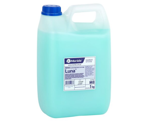 Mydło w płynie MERIDA LUNA seledynowe, kanister 5 kg, zapach naomi Mydło w płynie MERIDA LUNA seledynowe, kanister 5 kg, zapach naomi