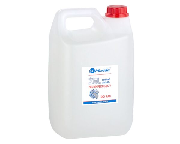 Żel dezynfekujący o zapachu róży MERIDA do higienicznej dezynfekcji rąk kanister 5 l Żel dezynfekujący o zapachu róży MERIDA do higienicznej dezynfekcji rąk kanister 5 l
