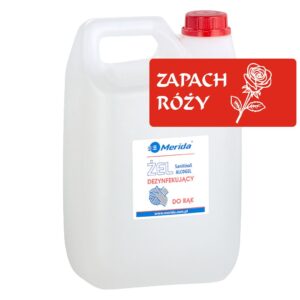 Żel dezynfekujący o zapachu róży MERIDA do higienicznej dezynfekcji rąk kanister 5 l