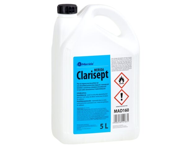 Płyn dezynfekcyjny MERIDA CLARISEPT do higienicznej dezynfekcji rąk oraz powierzchni, kanister 5 l