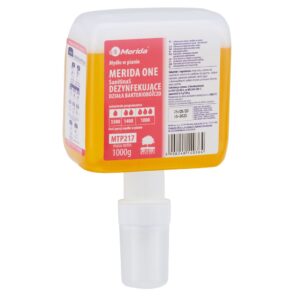 Mydło w pianie MERIDA ONE SANITINAS DEZYNFEKUJĄCE jednorazowy wkład z pompką spieniającą do dozowników automatycznych, 1000 g, zapach grejpfrutowy