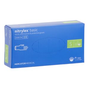 RĘKAWICE NITRYLOWE BASIC S, 100 SZT., BEZPUDROWE
