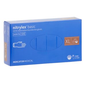 RĘKAWICE NITRYLOWE BASIC XL, 100 SZT., BEZPUDROWE