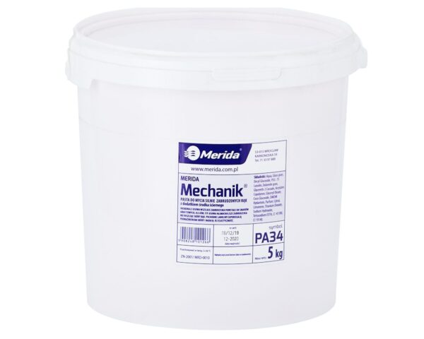Pasta do mycia silnie zabrudzonych rąk MERIDA MECHANIK, wiadro 5 kg Pasta do mycia silnie zabrudzonych rąk MERIDA MECHANIK, wiadro 5 kg
