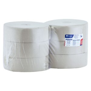 Papier toaletowy MERIDA ECONOMY, SZARY średnica 28 cm, długość 350 m, jednowarstwowy, zgrzewka 6 szt.